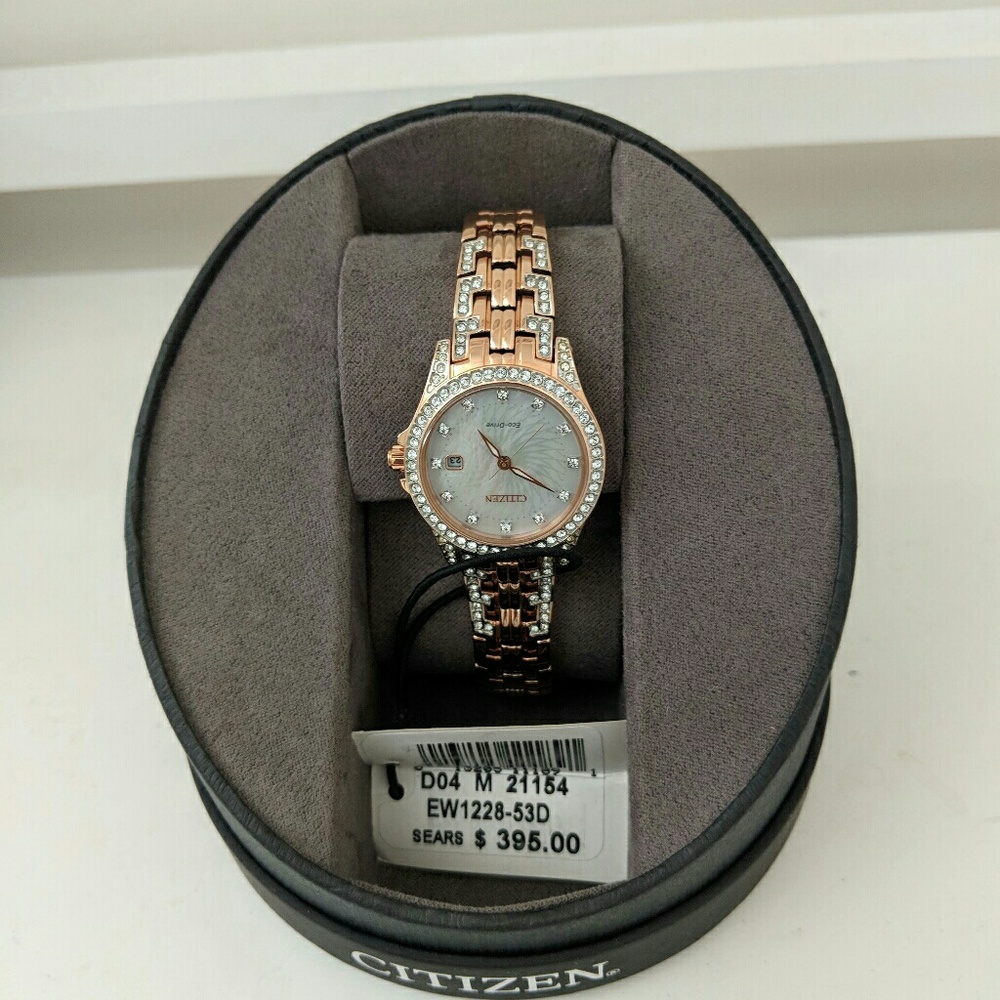 Citizen Silhouette Crystal Watch in Millenial Pink